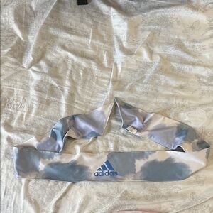 Adidas Blue and White Tie-Dye Headband